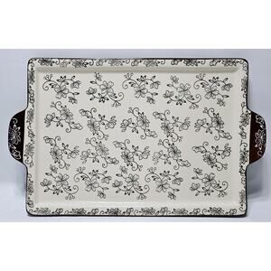 Temp-tations By Tara 16" x 9.75" Floral Lace Serving Tray